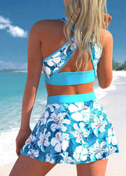Split Swimwear Skirt Conservative Large Print